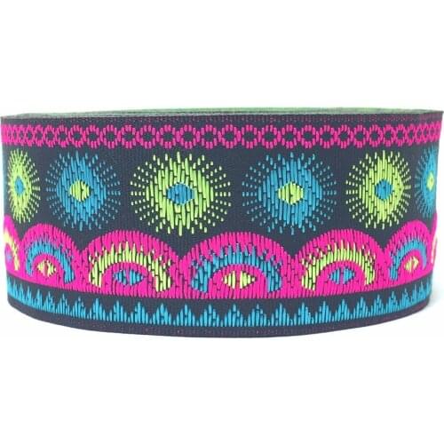 ZERZEEMOOY 34MM 9YARD/LOTS DIY handmade accessories national style embroidery lace Sunflower and eyes woven jacquard ribbon