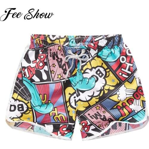 Women Brazilian Swim Bottoms Beach Shorts Casual Summer Sports Short Breathable Elastic Waist Colorful Print Shorts Quickly Dry
