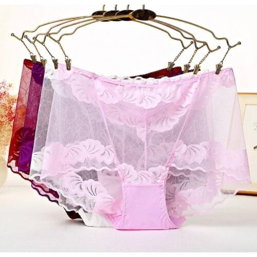 Women plus size Sexy Lace Ladies Panties Seamless Breathable Sexy Hip-Up low Waist Large Size Plus Panties