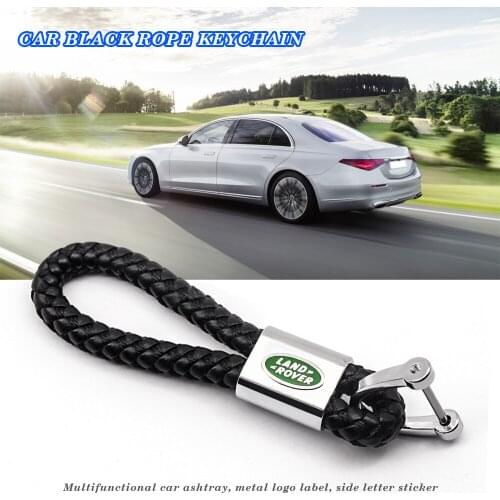 3D High-Grade metal Woven Leather Car KeyChain Horseshoe Buckle Key Ring For Land Rover Range Rover Sport Discovery 4 Evogue LR4