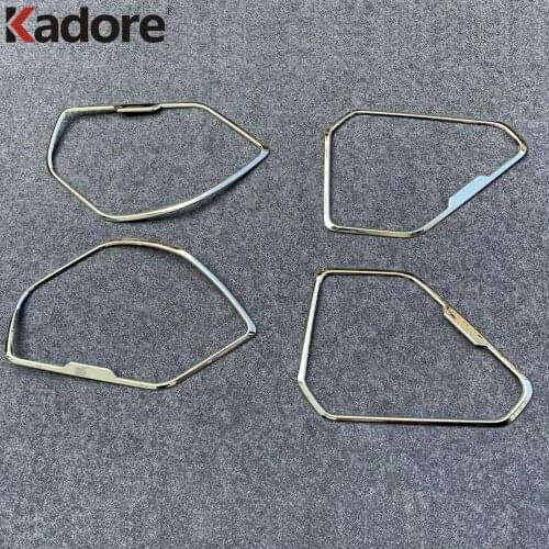 For Toyota RAV4 RAV 4 2019 2020 2021 Stainless Steel Inner Door Speaker Cover Trim Loudspeaker Frame Trims Car Accessoreies 4pcs