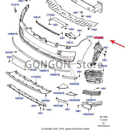 CAR applies to 2018 administrative front bumper bracket 2013-2021lan dro ve rra nge rov er anti-collision block fixing bracket f