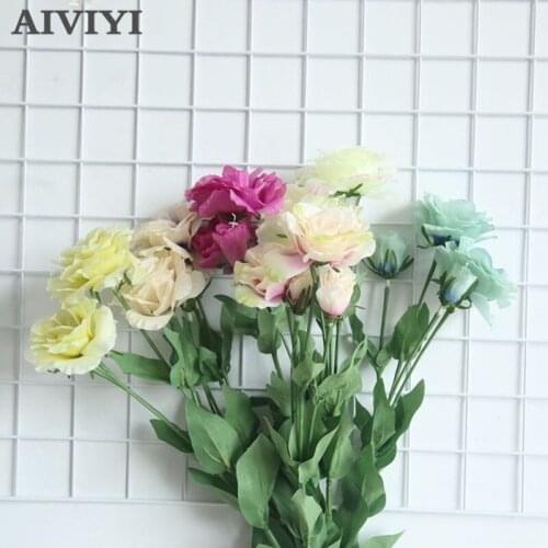 4 Eustoma flowers artificial flowers home wedding party holiday decoration holding flowers fake flowers DIY
