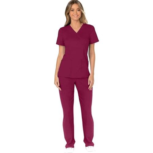 Women Nurses Uniform Set Shirt Healthcare Tunic Hospitality Maid Nurses Carers Therapist Dentist Working Clothes Female Blouse