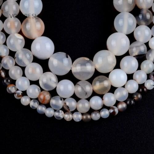 Natural White Black Agates Stone Round Loose Beads For Jewelry Making 4-12mm Spacer Beads Fit Diy Bracelet Necklace Accessory15