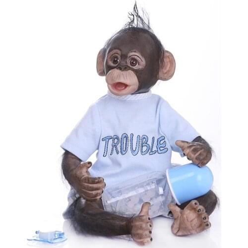 New Style 40cm Reborn monkey Baby Doll Toy Cloth Body Silicone Soft Realistic Reborn Dolls Cosplay Apes Children Gift
