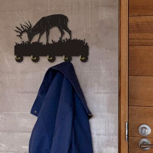 Deer Eat Grass Wall Decor Hooks Household Decor Hooks Animals Housekeeper Multi-purpose Wall Coat Keys Bags Clothes Hook