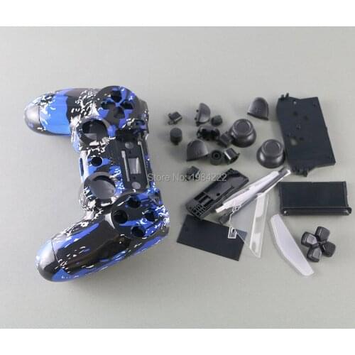OCGAME 10sets/lot Camouflage Shell Housing Cover With Full Set Thumbsticks Buttoms For PlayStation 4 PS4 JDM-010 Controller