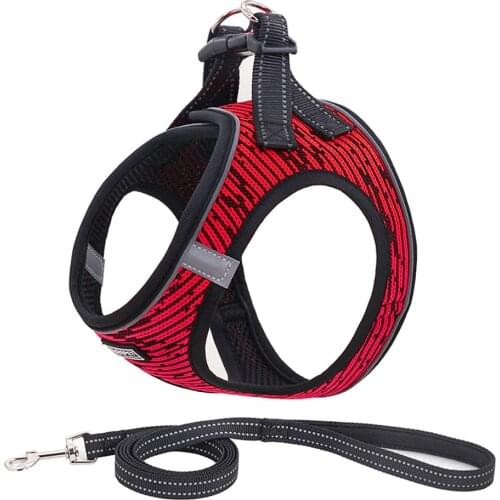 Samll Dog Flyknit Collar Harness Vest Cat Lead Reflective with Pet Leash Puppy Accessories Things For Dogs Supplies Breast-band