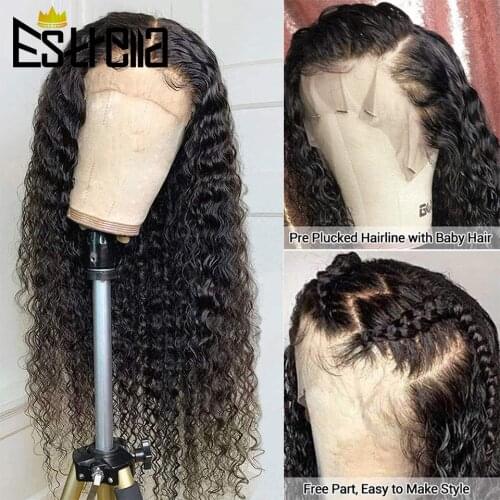 360 Lace Front Human Hair Wigs For Women 13x4 Malaysia Deep Wave Human Hair Wigs Pre Plucked Remy Curly Lace Frontal Wig 150
