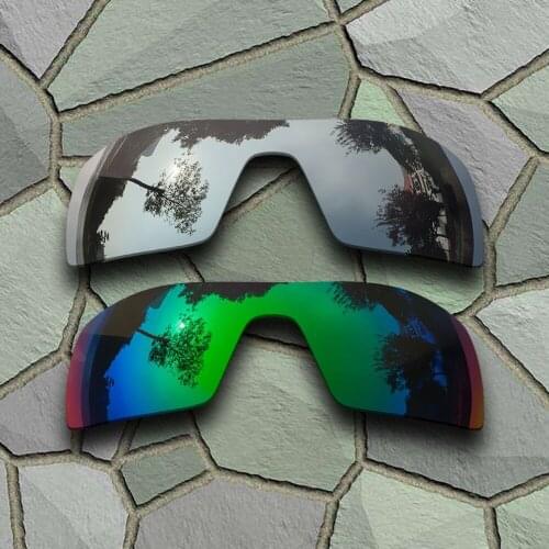 Chrome&Jade Green Sunglasses Polarized Replacement Lenses for Oakley Oil Rig