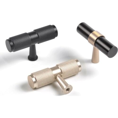 HJY Furniture Knob Cabinet T Bar Handles Black Glod Pull Aluminual Drawer Knob Kitchen Cupboard Door Hardware Pulls A155/T016