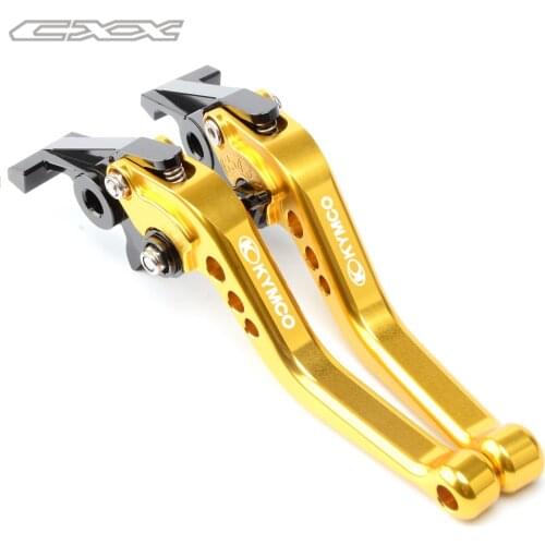 With logo Motorcycle Adjustable Brake Clutch Levers Short For KYMCO DOWNTOWN XCITING K-XCT CK250T 300 CK300T ABS 400 500RI S400