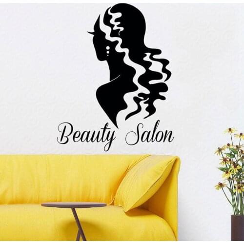 Styling hairdressing beauty vinyl sticker barber shop beauty salon salon storefront decoration wall stickers mural wallpaperMF47