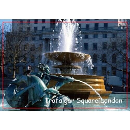 Tourist Magnets Mermaid fountain of Trafalgar Square,London Travel Refrigerator Magnets 20563 Rectangle Metal Magnets 78*54*3mm