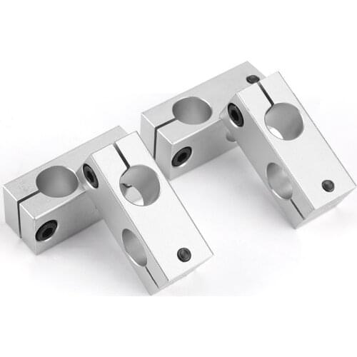1pc 8x8mm Vertical Pillar Fix Cross Clamp Optical Axis Shaft Support Fasten Steel Rod Fix Bracket Connect Block Aluminum