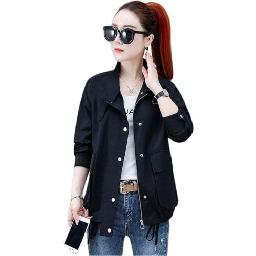 Women Jacket 2021 New Spring Autumn Fashion Female Windbreaker Tooling Coat Casual Long sleeve Basic Coat Ladies Jackets T34