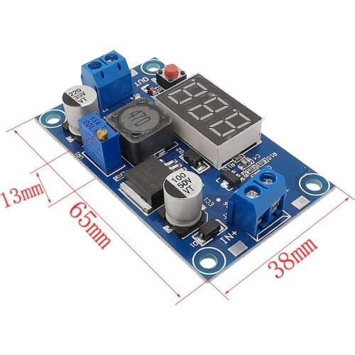 1Pcs LM2596 DC Power 2A Voltage Regulator Step-Down Power Converter Module With LED Voltmeter Adjustable 4.0~40 to 1.25-37V