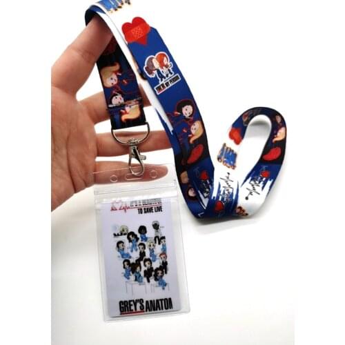 Retail 1 pcs Doctors nurse Named Card Holder Identity Badge with Lanyard Neck Strap Card Bus ID Holders With Key Chain MQ1