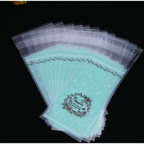 New 100Pcs 5*10+3cm Plastic Cookie Packaging Cupcake Wrapper Bags Opp Self Adhesive Gift Bag for DIY Candy Lipstick Packag