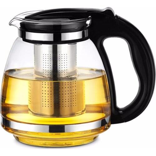 1500ml Heat-resistant glass tea pot kettle with 304 stainless steel infuser teapots for tea party heated container brewing