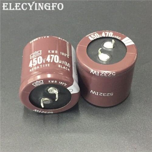 2pcs 470uF 450V470UF NIPPON NCC KMR Series 35x35mm Super Downsized 450V470uF Aluminum Electrolytic Capacitor