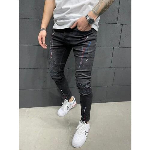 2021 spring and autumn mens smart jeans business fashion regular black stretch denim trousers classic mens large size S-3XL