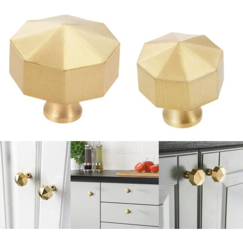 25/32mm Brass Modern Gold Door Knobs Furniture Handles For Cabinet Kitchen Cupboard Closet Drawer Pulls Home Decor With Screw
