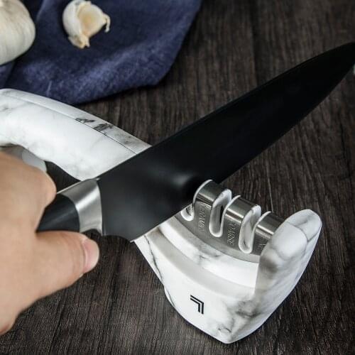 3-Stage Stainless Steel Knife Sharpener 2-in-1 Kitchen Knife Accessories Helps Repair Restore and Polish Cooking Knife Blades