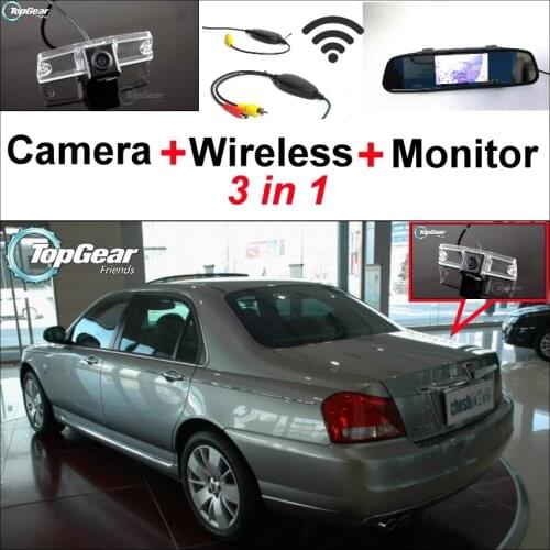 3 in1 Special Rear View Camera + Wireless Receiver + Mirror Monitor Backup Parking System For Roewe 750 2006~2014