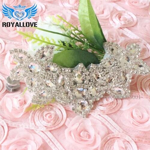 30pcs) Shiny Clear Crystal Wedding Belt Rhinestone Sewing On Bridal Dresses DIY Sliver Stoned Appliques Patch For Clothing Trim