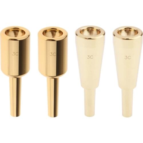 4pack Heavy Duty Trumpet Mouthpiece Perfect For Professional 3C Golden