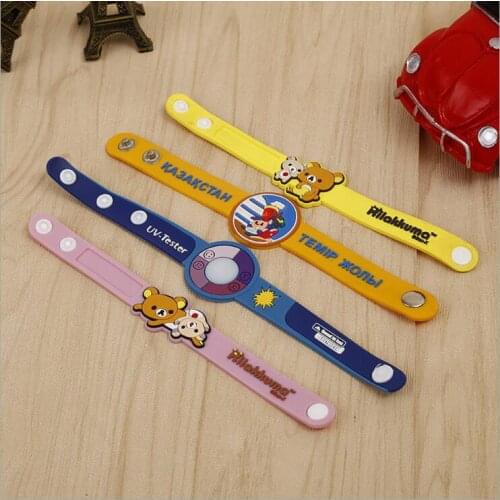 500pcs/lot Wrist Support Wrist Straps Silicone Bracelets Gel UV Tester Changeable color 4 patterns for Kids