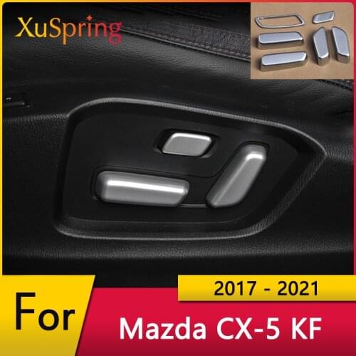 For 2017-2021 Mazda CX-5 CX5 KF Car Seat Adjuster Knob Cover Stickers Frame Garnish Trim Strip Car accessories 6pcs/kit