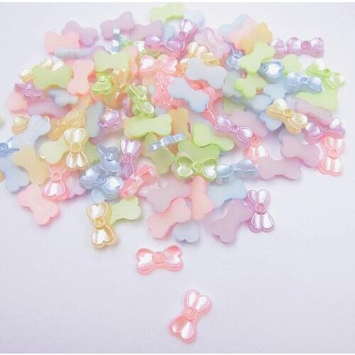 8*14mm Mix color 1000pcs Imitation ABS Bowknot Shape Pearl Flatback Beads For DIY Scrapbook Jewelry Phone Art