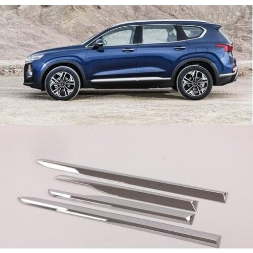 ABS Chrome Side Molding Cover Trim Body Garnish Accessories For 2019 2020 Hyundai Santa fe Santafe