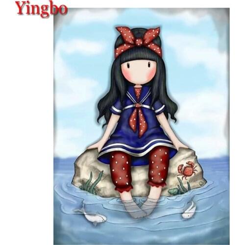 DIY 5D Diamond Painting Cartoon girl Home Decoration Full Square Round Craft Kits Embroidery Cute little girl Rhinestone Picture