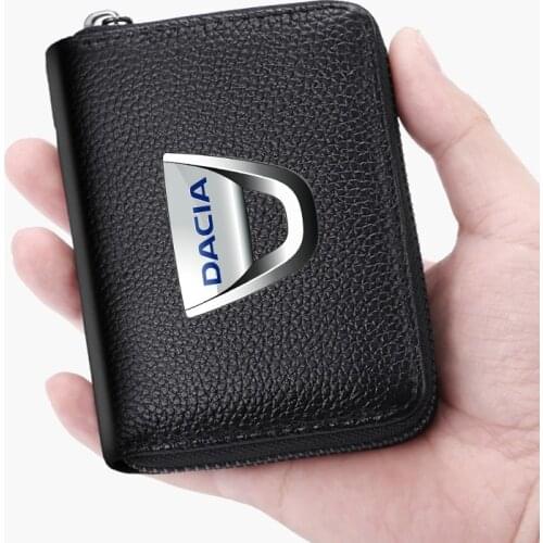 Car Genuine Leather bag Driver License Business Card Holder Wallet For Dacia Lodgy 2 Mcv Sandero Duster Logan Sandero dacia Car