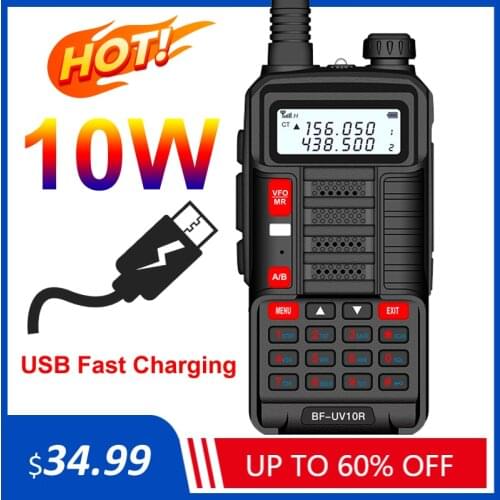 Baofeng UV 10R Professional Walkie Talkies 30km High Power 10W Dual Band 2 way CB Ham Radio hf Transceiver VHF UHF BF UV-10R New
