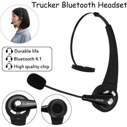 Over-Head Noise Canceling Headphones Calling Center Bluetooth Wireless Headset Mic Hands Free Headphone for Truckers Drivers