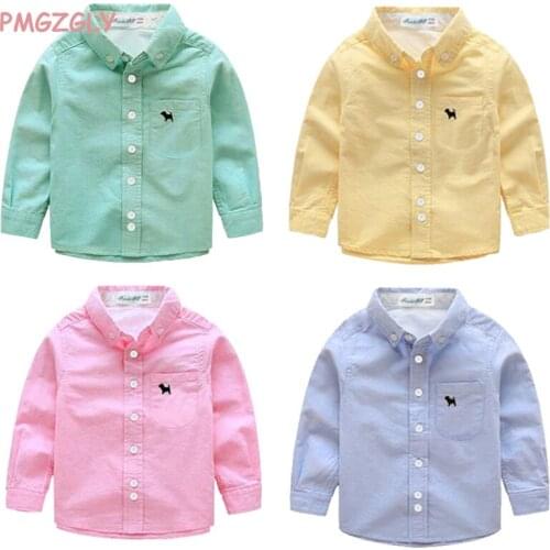 2018 New Spring Long Sleeve Boys Blouses Shirts Cotton Kids Children Shirts Kids Clothes Boys Shirts Autumn Blouses 3 To 8 Year