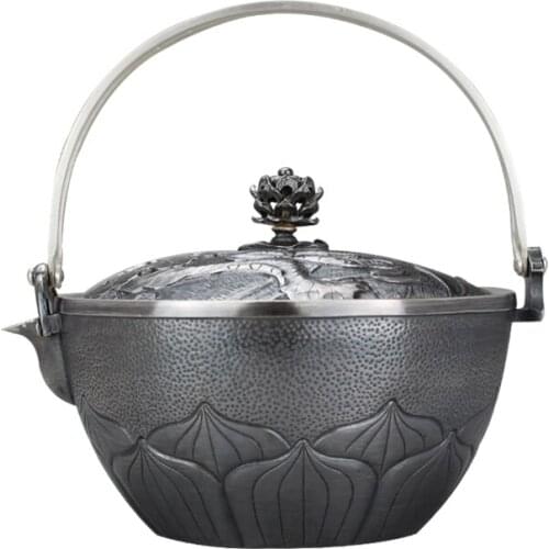 Teapot, stainless steel teapot, silver teapot, hot water teapot, teapot 500 ml water, kung fu tea set