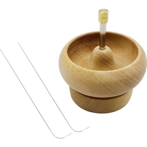Wooden Bead Spinner Bowl Gem Bead Loader Beads Quickly Project DIY Spinnings Bracelet Necklace Anklet Jewelry Making Tool