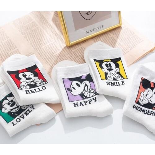Disney childrens cartoon Minnie Mickey cotton tube socks fashion cartoon adult boys and girls sports socks couple socks student