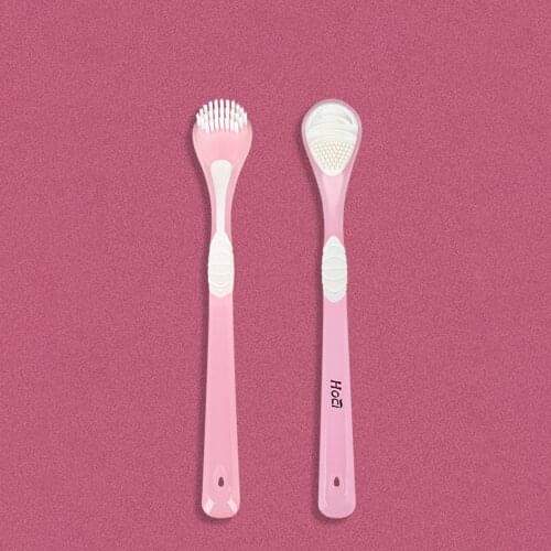 Double Sided Soft Tongue Brush Portable Cleaning The Surface Of Tongue Oral Cleaning Brushes Tongue Scraper Cleaner