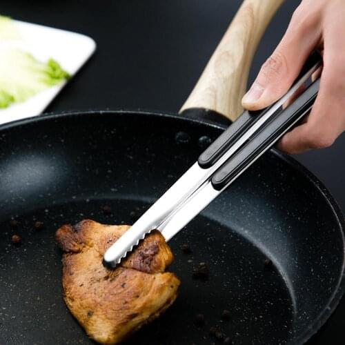 22CM Stainless Steel Anti-scalding Steak Bread Food Clips Barbecue Tongs BBQ Grilling Tools Kitchen Accessories