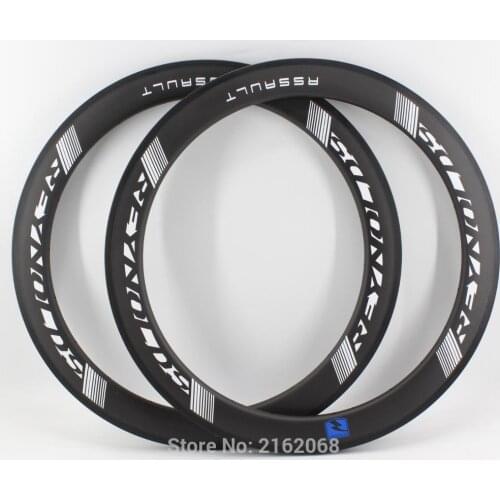 2Pcs New blue 700C 38 50 60mm Road bicycle matt UD full carbon fibre tubular clincher tubeless rims carbon bike wheels Free ship