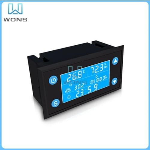 AC 110-220V W1212 Intelligent Digital Display Temperature Humidity Controller Thermostat Hygrometer with SHT20 Sensor