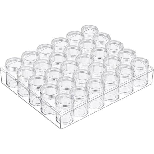 5D Embroidery Diamond Storage Box,30 Slots Clear Bead Containers Diamond Painting Containers Organizer Bead Storage