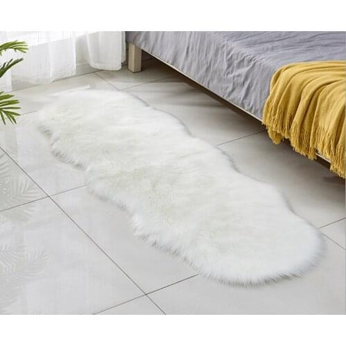 Sheepskin Faux Fur Carpets Rugs For Home Bedroom Kids Living Room Chair Warm High Quality Non-slip White Gray Plush Mat
